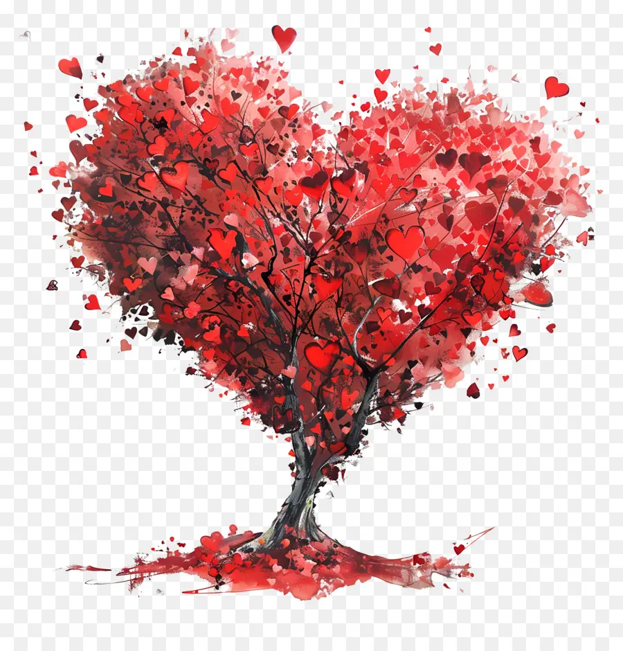 Amamos Design，árvore Em Forma De Coração PNG