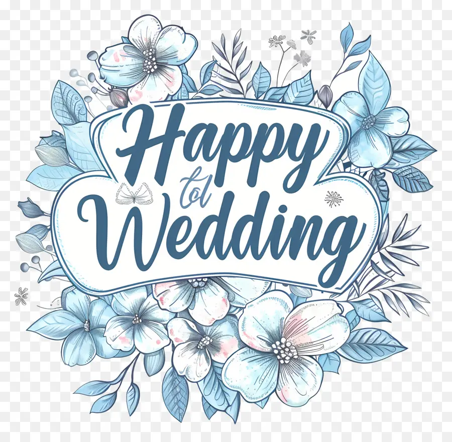 Casamento Feliz，Design Floral PNG