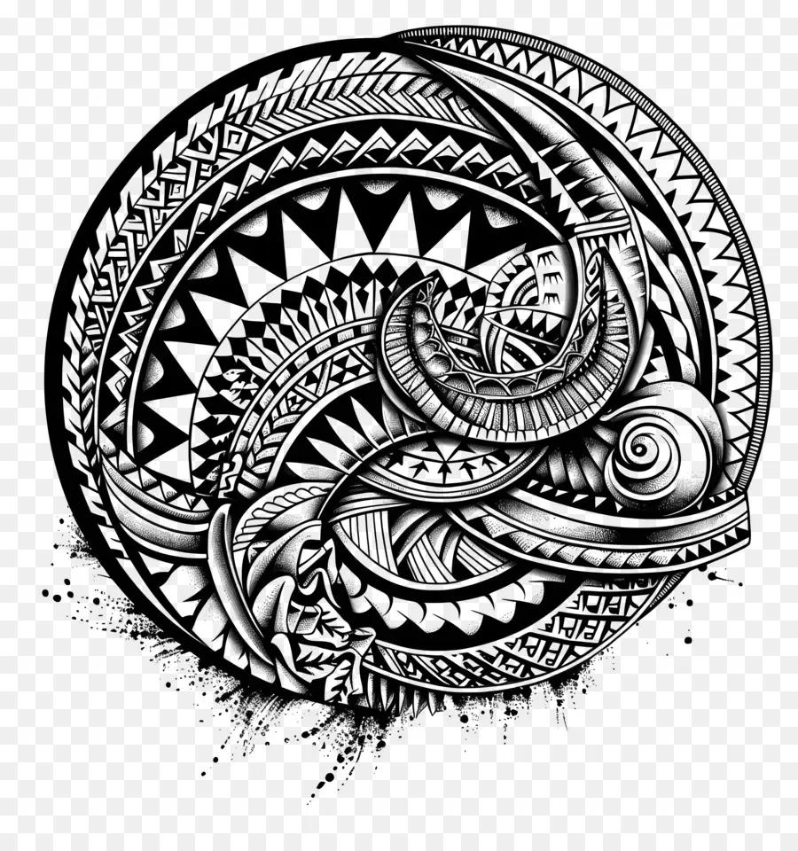 Polinésia Tatuagem，Dragão PNG