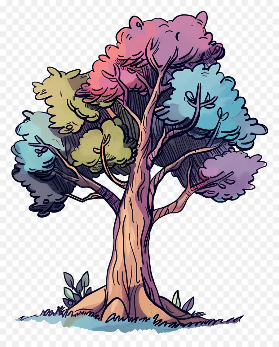 árvore，Folhas De Rosa PNG