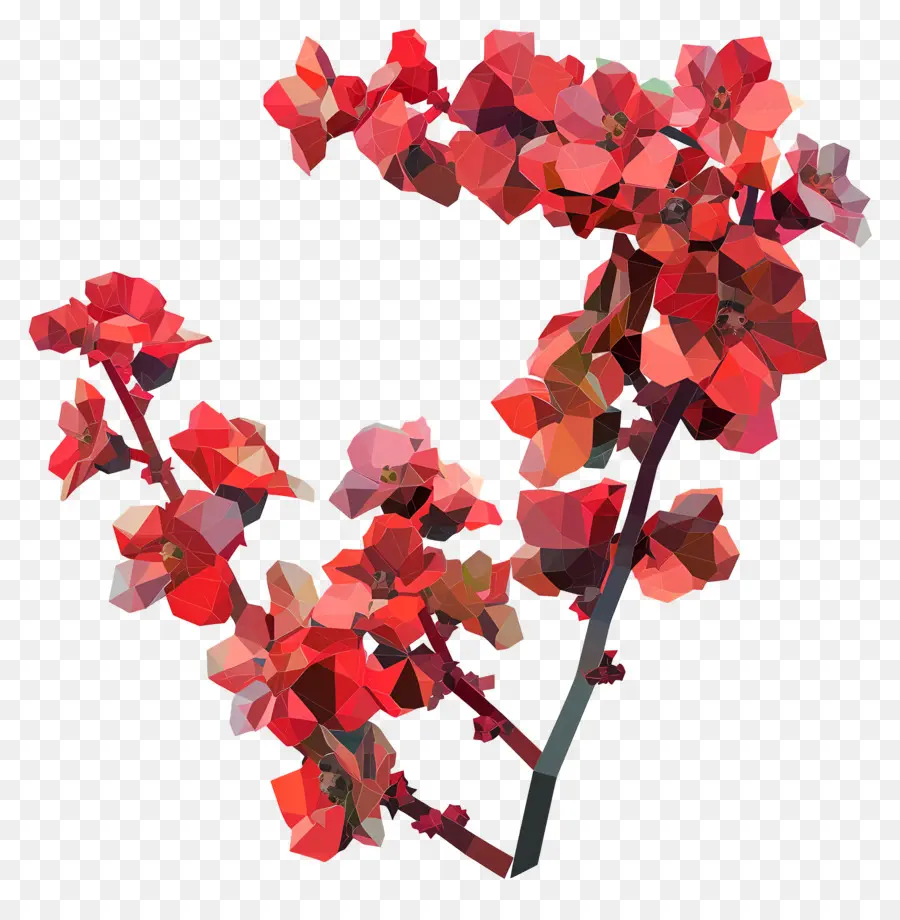 Digital Flor，Flores Vermelhas PNG