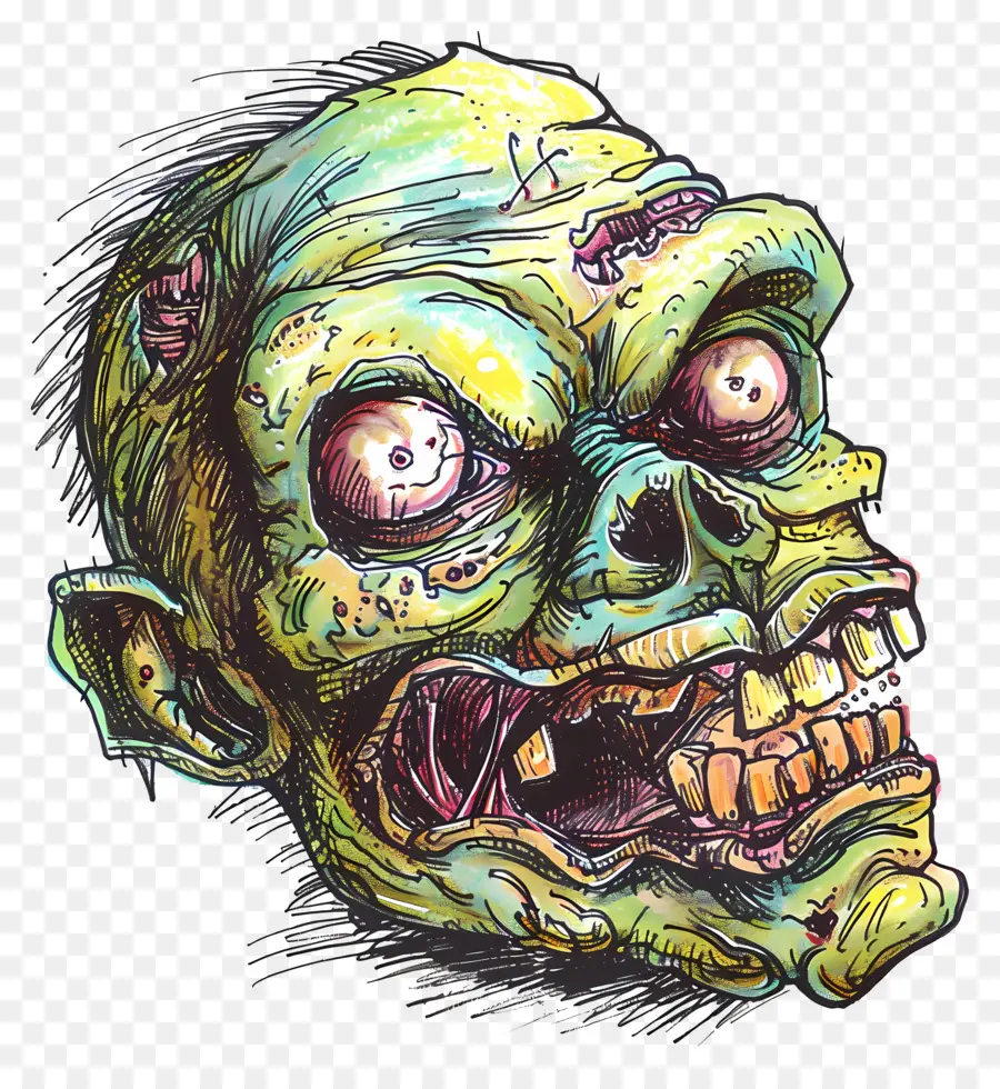 Cabeça Zombie，Zombie PNG