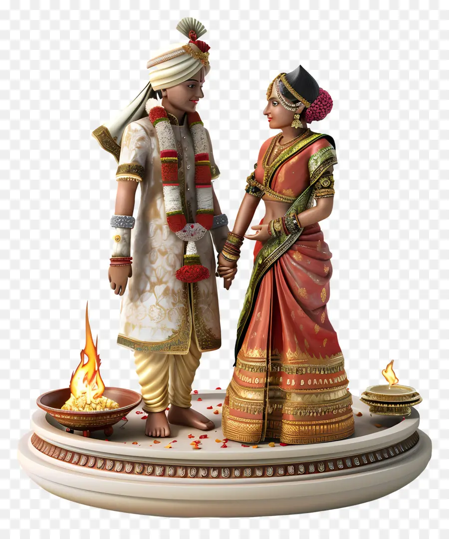 Casamento Hindu，Roupas Indianas Tradicionais PNG