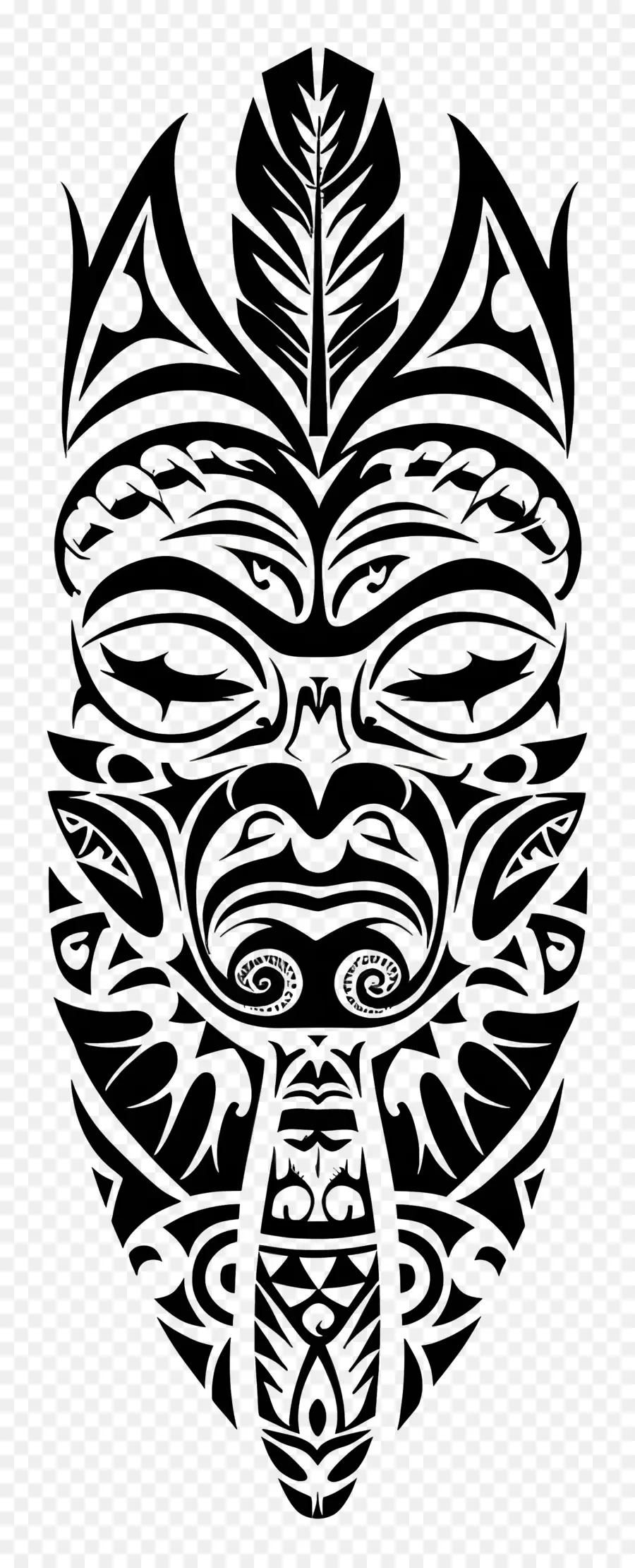 Tatuagem Maori，Máscara Negra PNG