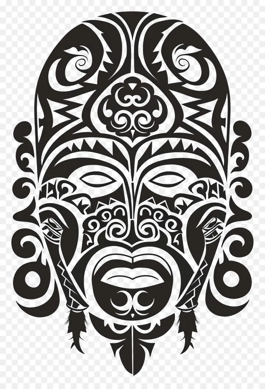 Tatuagem Maori，Máscara Tribal PNG