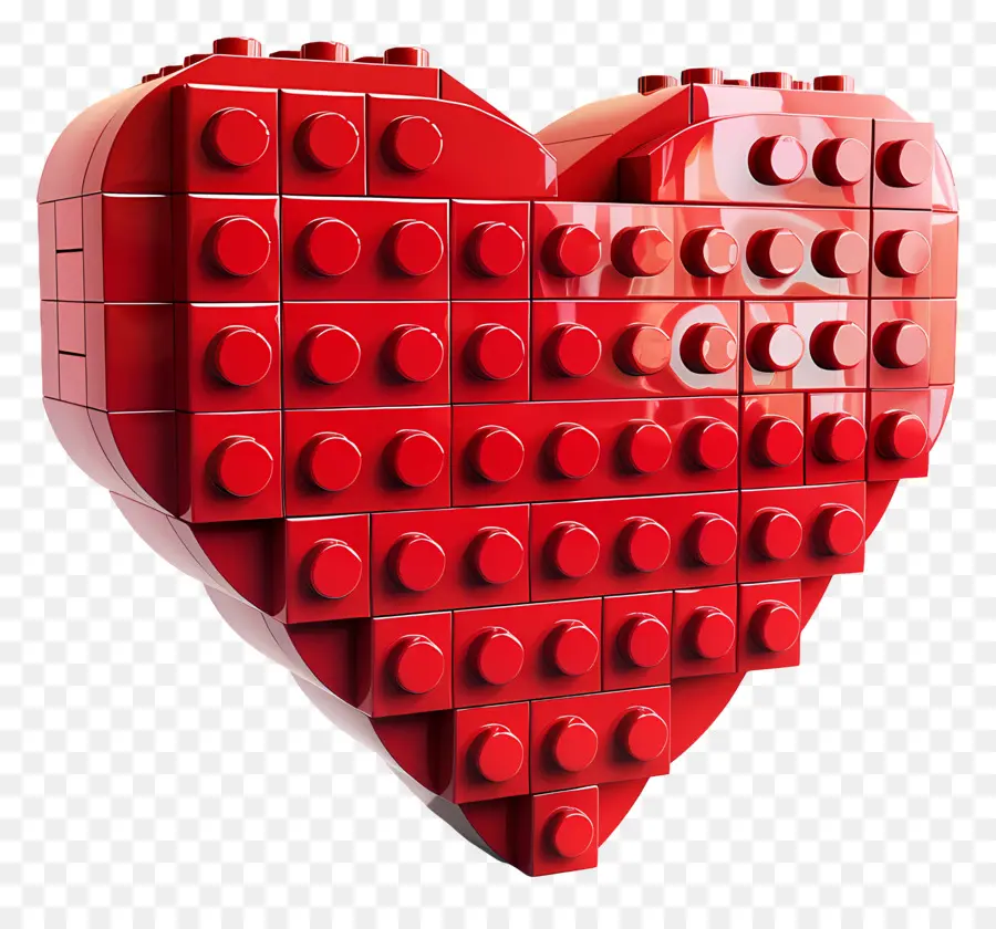 Coração Vermelho，Lego Coração PNG