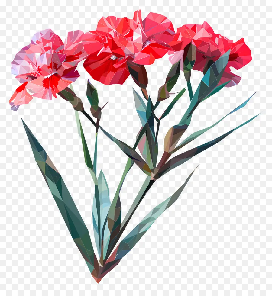 Digital Flor，Cravos Vermelhos PNG