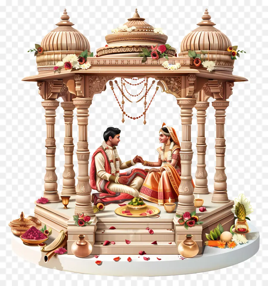 Casamento Hindu，Estátua Indiana PNG