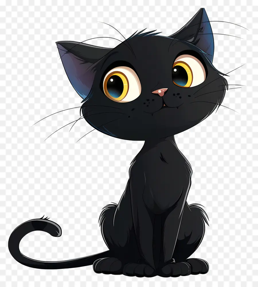 Gato Preto，Olhos Amarelos PNG