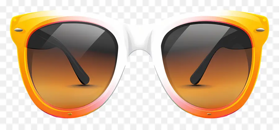Design De óculos De Sol，óculos De Sol Laranja E Branco PNG