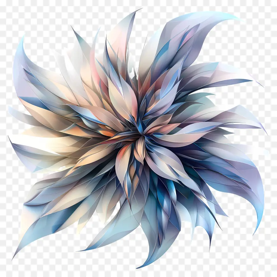 Digital Flor，Flor Azul PNG