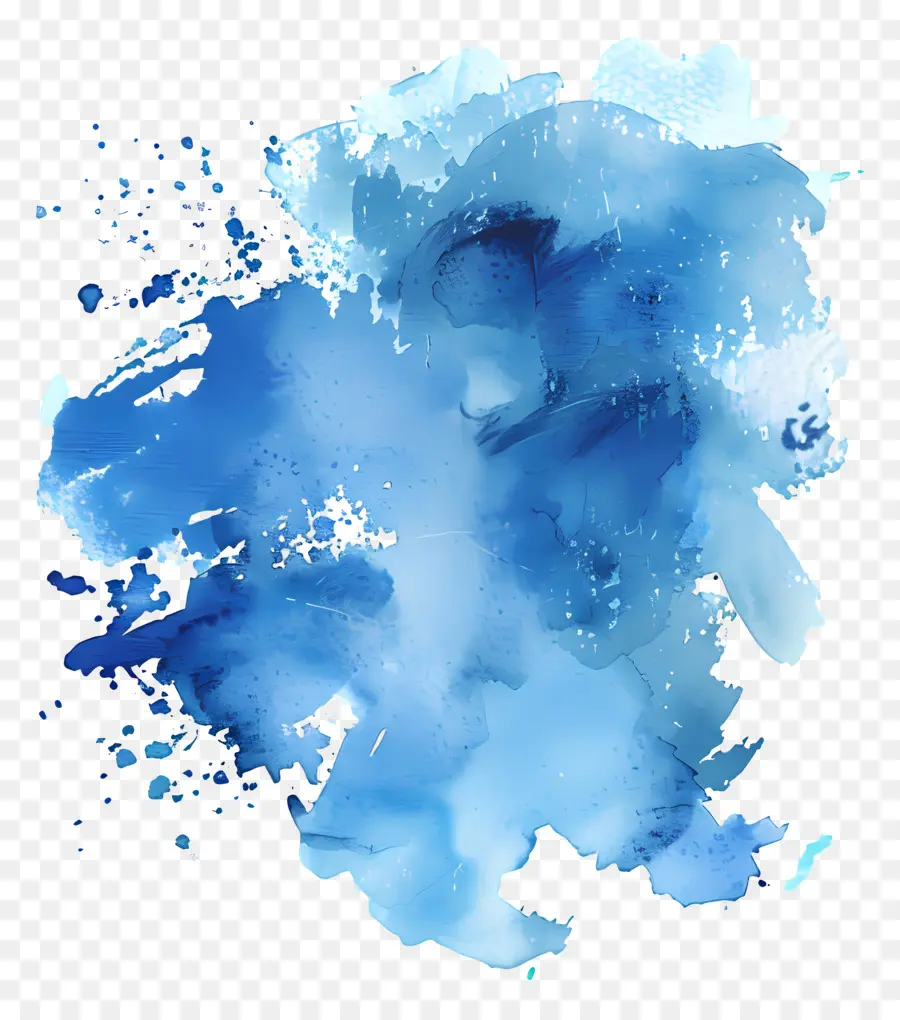 Azul Aquarela Inicial，Aquarela PNG
