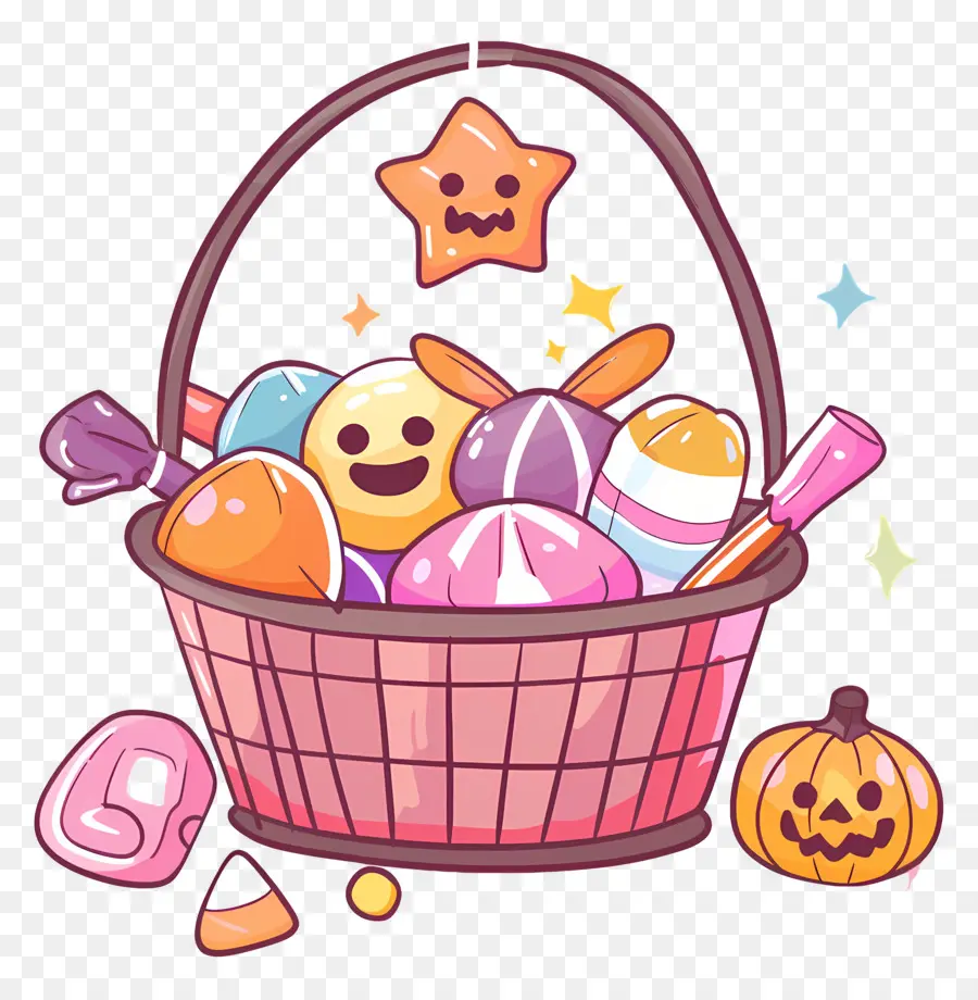 Cesta De Halloween，Cesta De Doces PNG