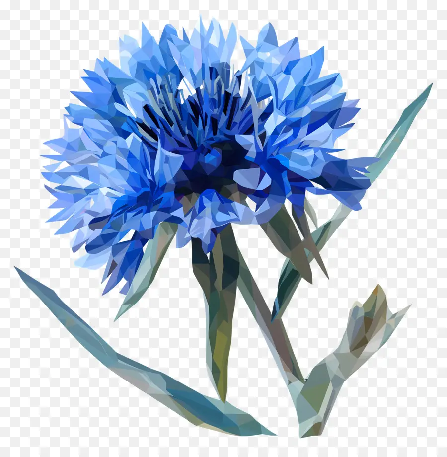 Arte Digital，Flor Azul PNG