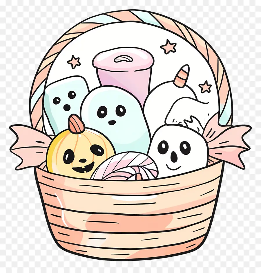 Cesta De Halloween，Cesta De Doces PNG