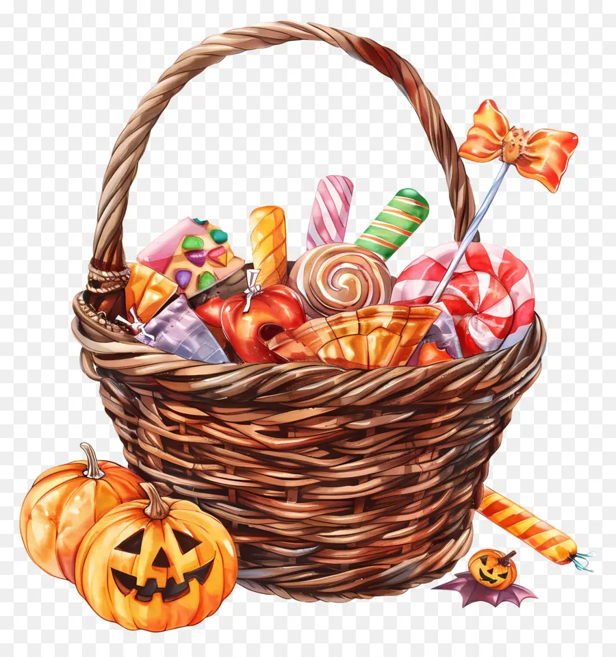 Cesta De Halloween，Cesta De Doces PNG