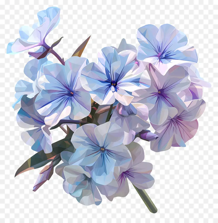 Arte De Flores Digital，Flores Azuis PNG