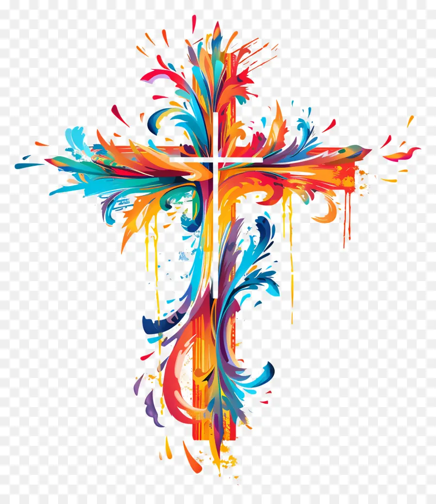 Cruz Cristã，O Paint Splatter PNG
