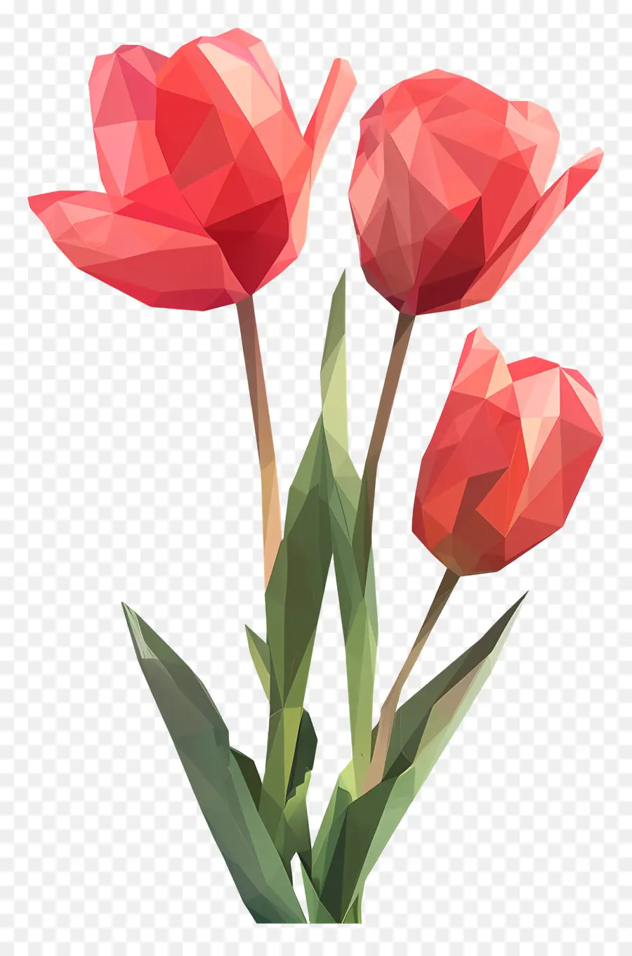 Arte Digital，Tulipas Vermelhas PNG