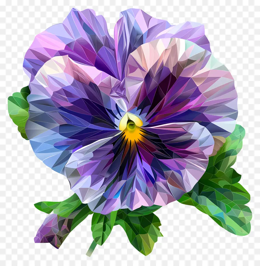 Arte De Flores Digital，Pansy Roxo PNG