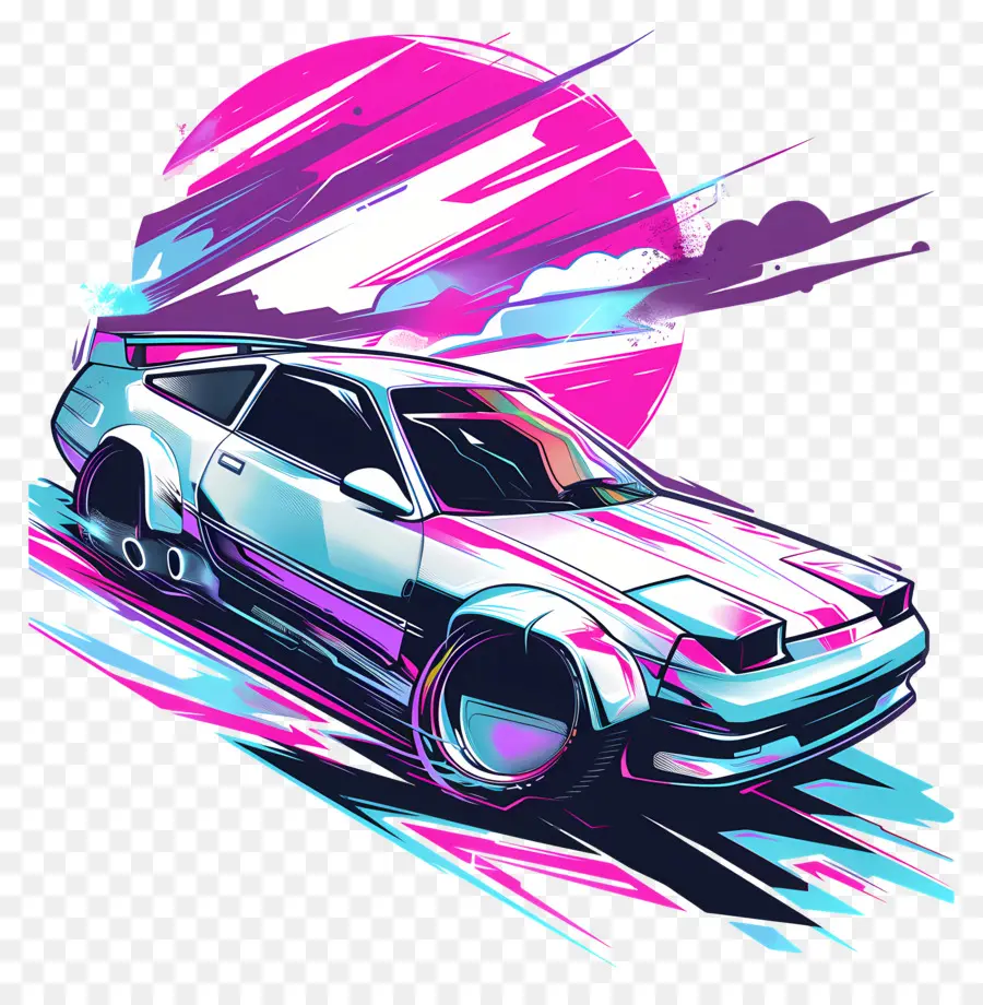 Carro De Ondas De Vapor，Vaporwave PNG