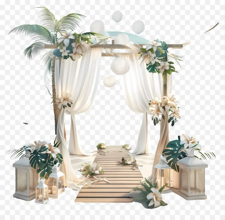 Casamento Na Praia，Arco De Casamento PNG