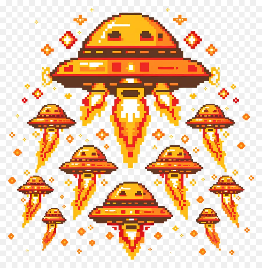 Invasores Do Espaço，Pixel Art PNG