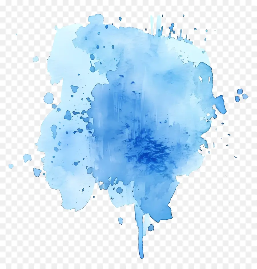 Azul Aquarela Inicial，De Tinta Azul PNG