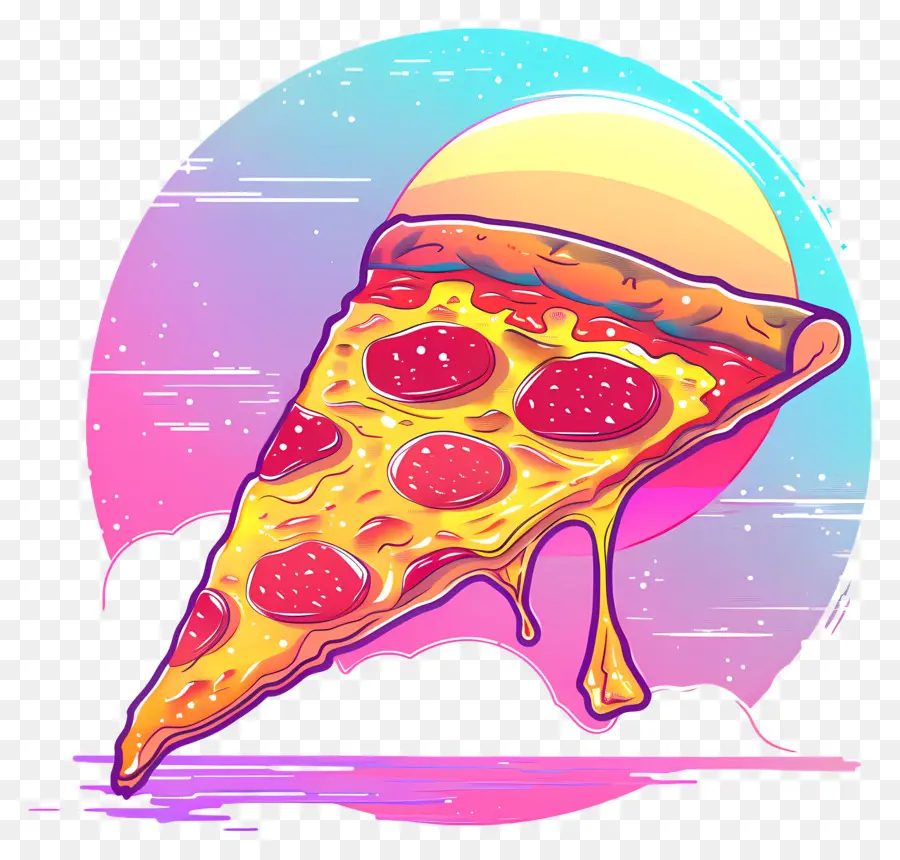 Pizza De Ondas De Vapor，Vaporwave PNG