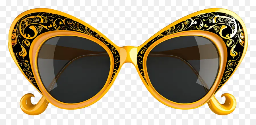 Design De óculos De Sol，Golden Frame PNG