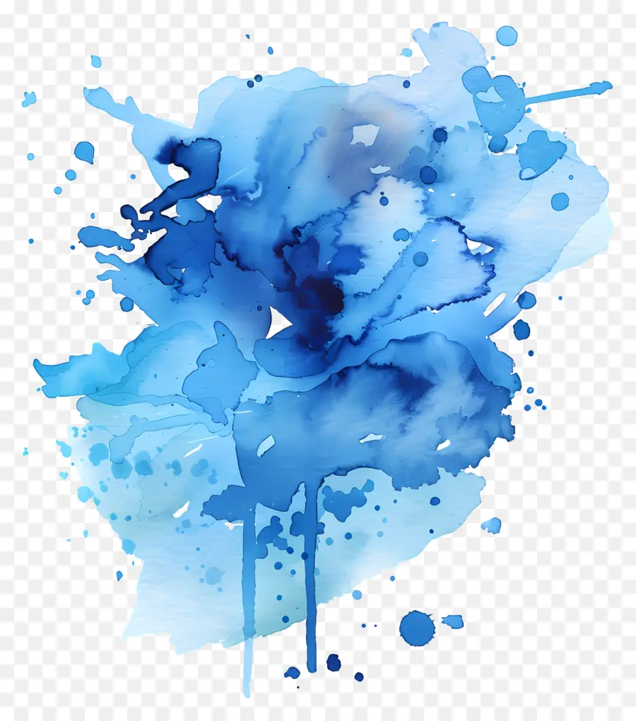 Azul Aquarela Inicial，Pintura Em Aquarela PNG