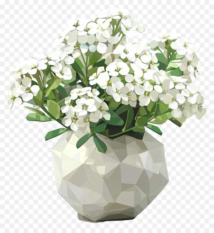Arte De Flores Digital，Vaso Branco PNG
