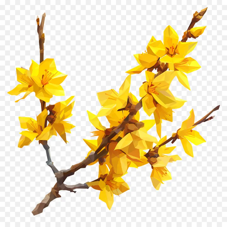 Digital Flor，Flores Amarelas PNG