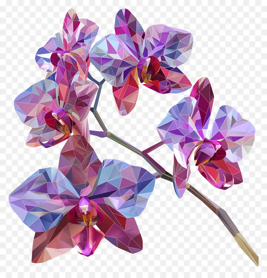 Arte Digital，Orquídeas Geométricas PNG