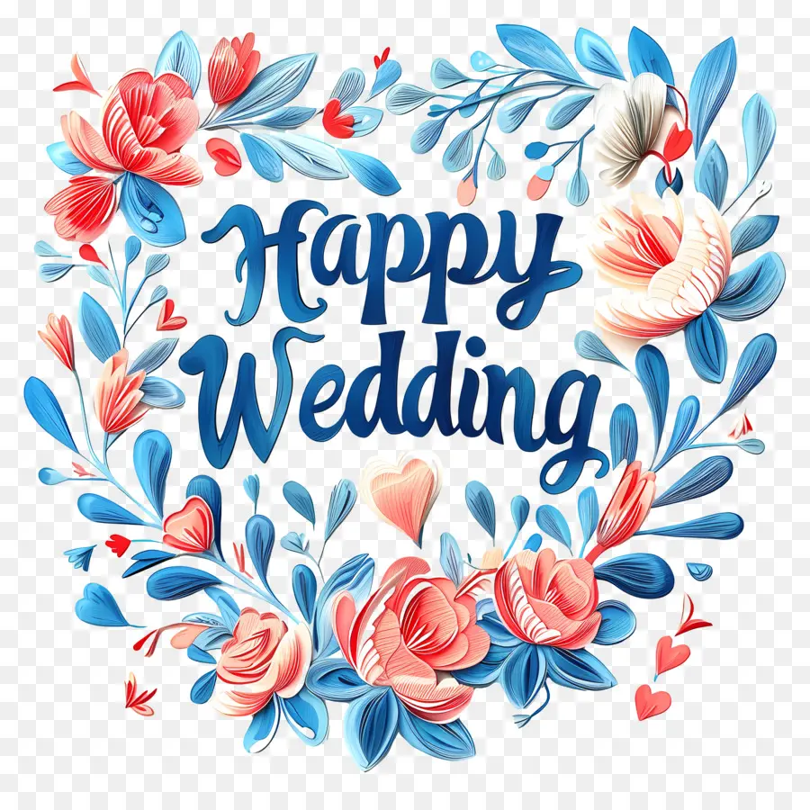 Casamento Feliz，Coroa De Flores PNG