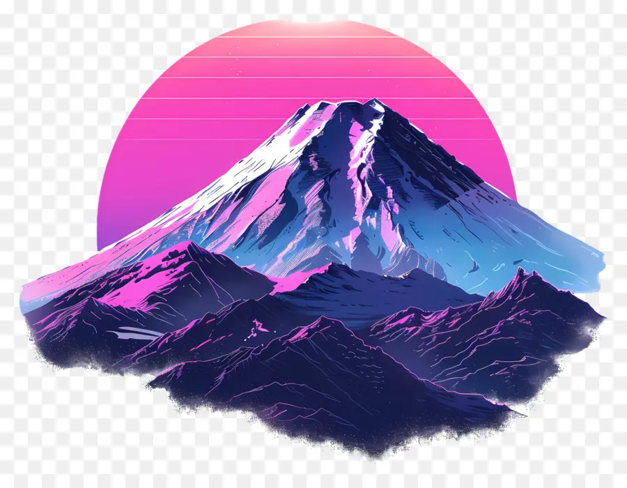 Montanha Vaporwave，Montanha PNG