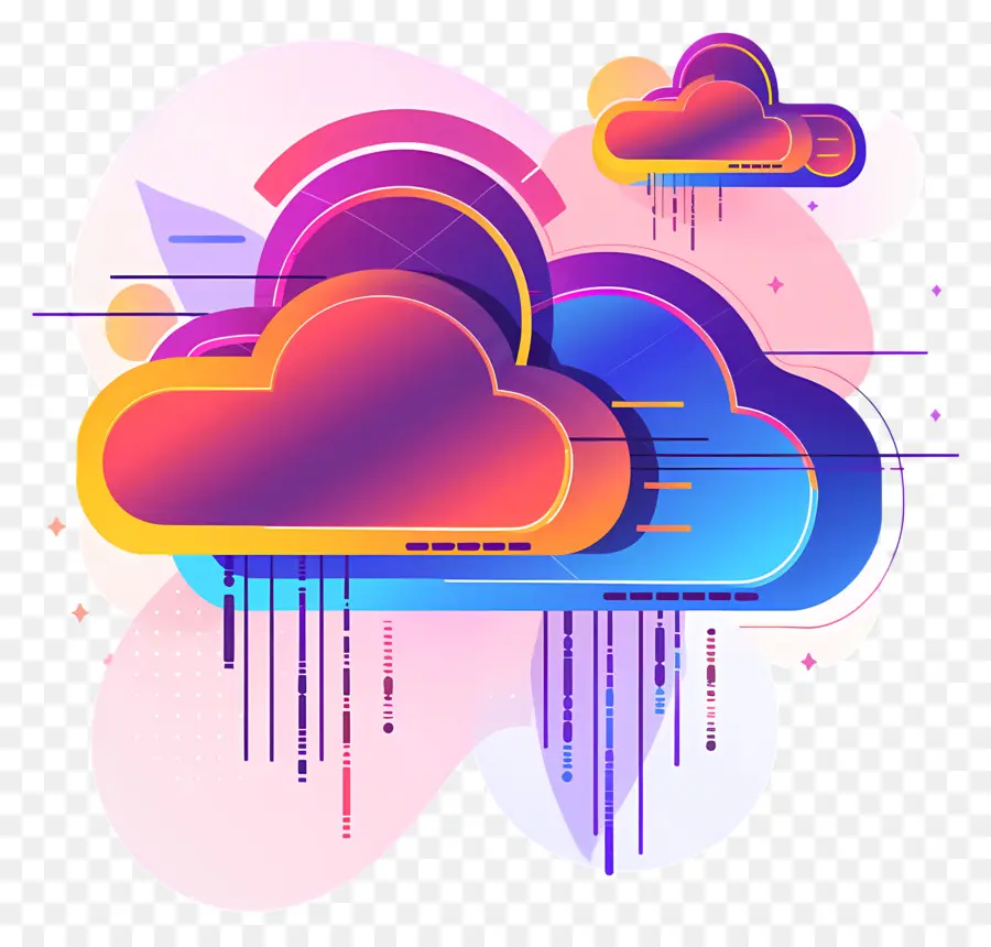 Armazenamento Em Nuvem Cibernética，Nuvens PNG