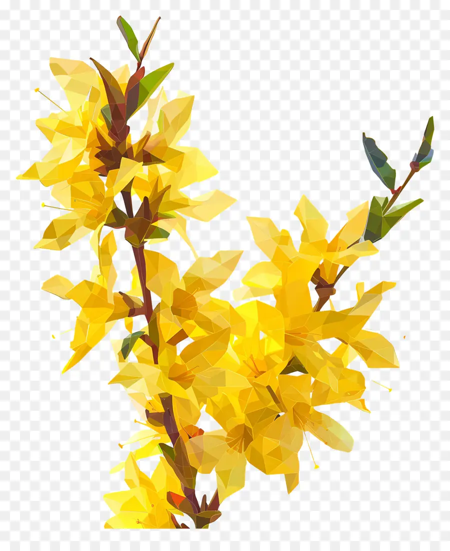 Digital Flor，Flores Amarelas PNG