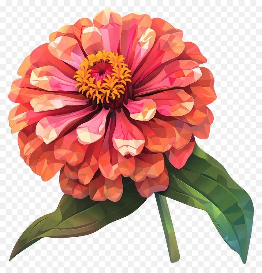 Arte De Flores Digital，Flor Da Zinnia PNG