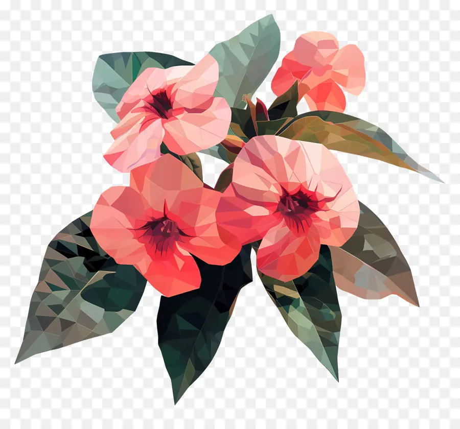 Arte De Flores Digital，Flores Cor De Rosa PNG