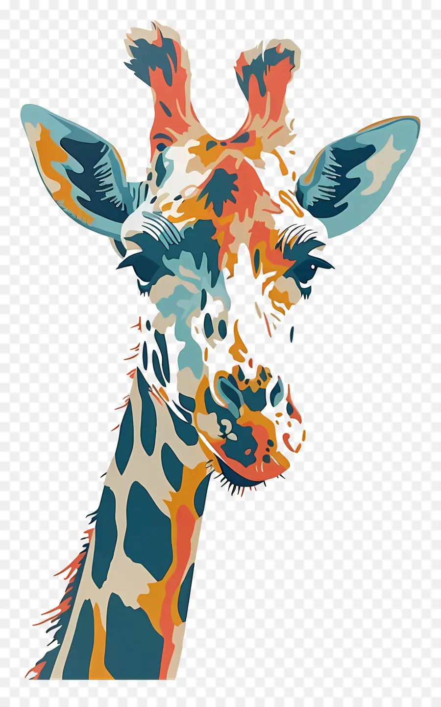 Girafa，Pintura Abstrata PNG