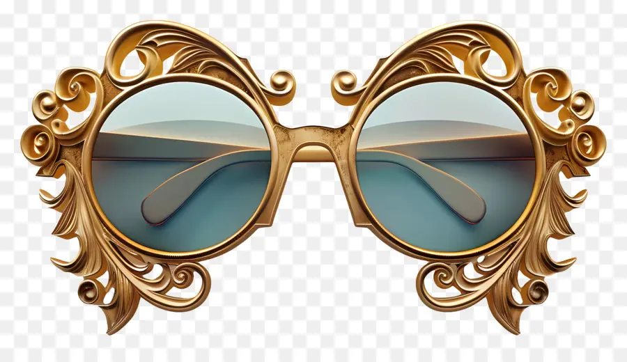 Design De óculos De Sol，Óculos De Sol Dourados PNG