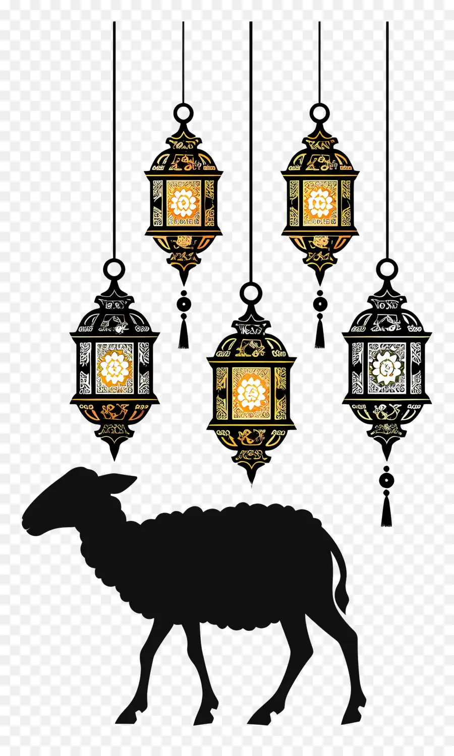 Eid Al Adha，Candeeiros De Metal PNG