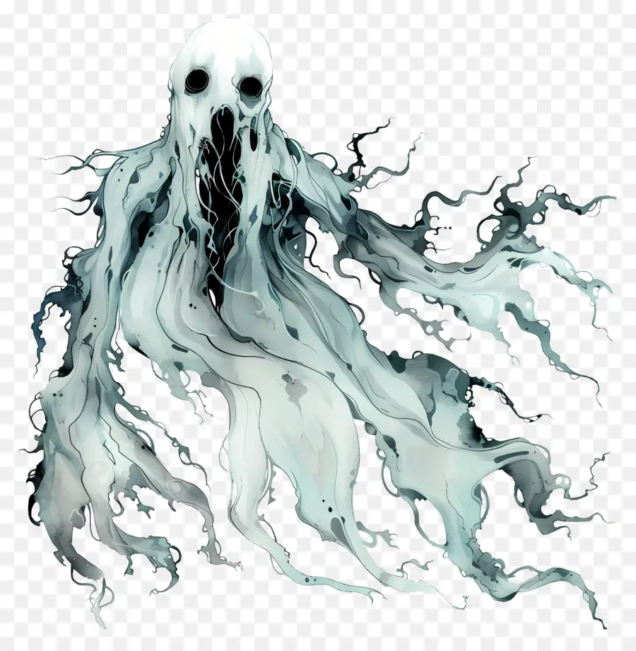 Ghost，Cabelos Longos PNG