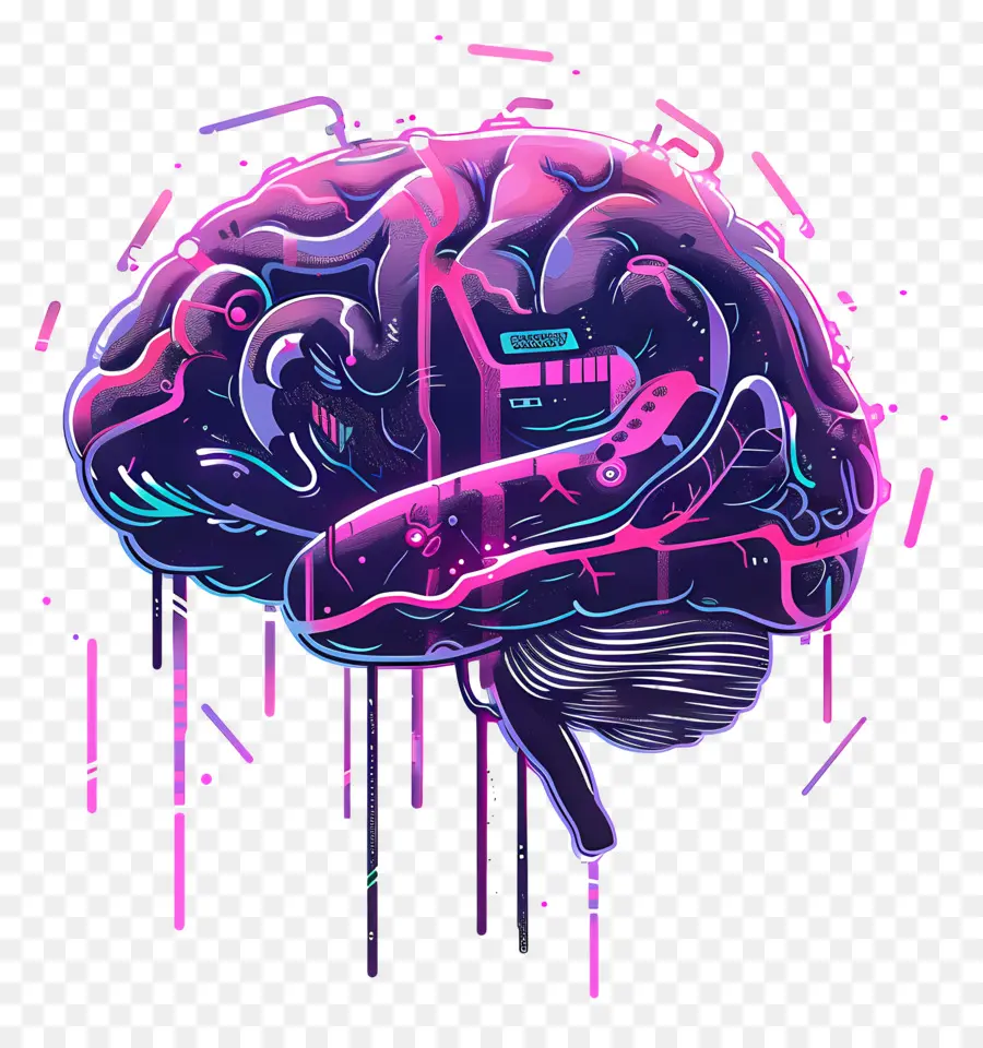 Cibernético Cerebral，Inteligência Artificial PNG