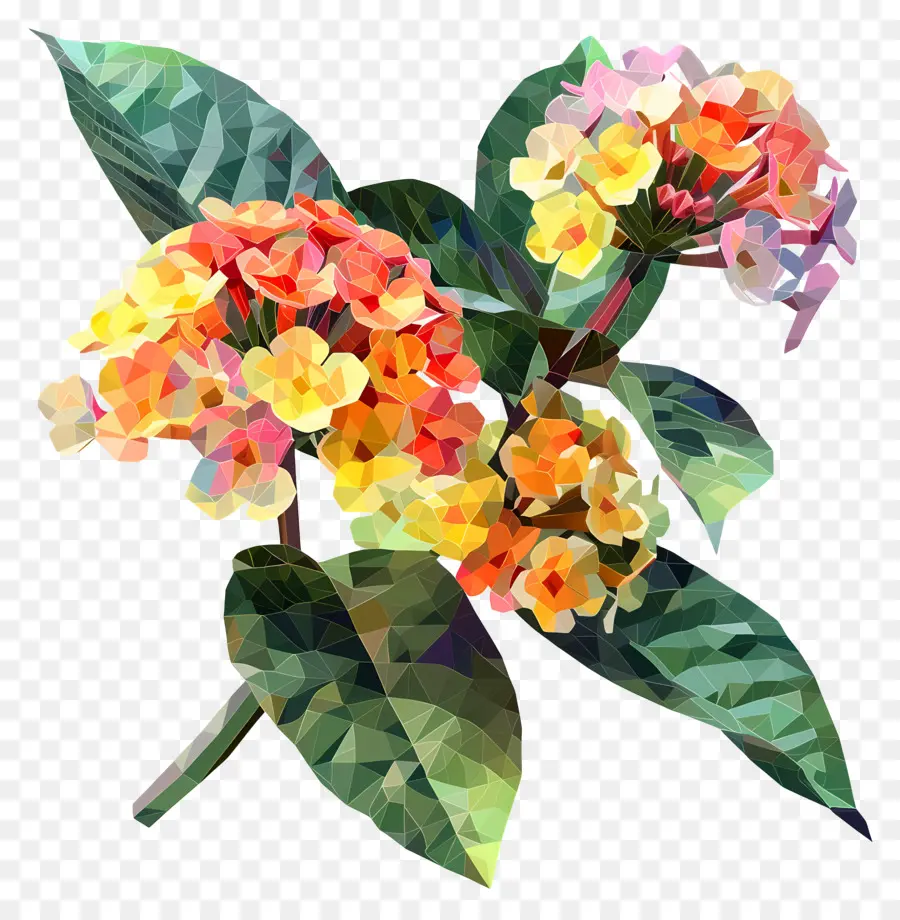 Arte De Flores Digital，Flores De Lantana PNG