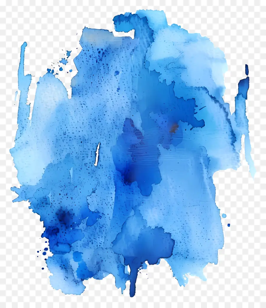 Azul Aquarela Inicial，Pintura Abstrata PNG