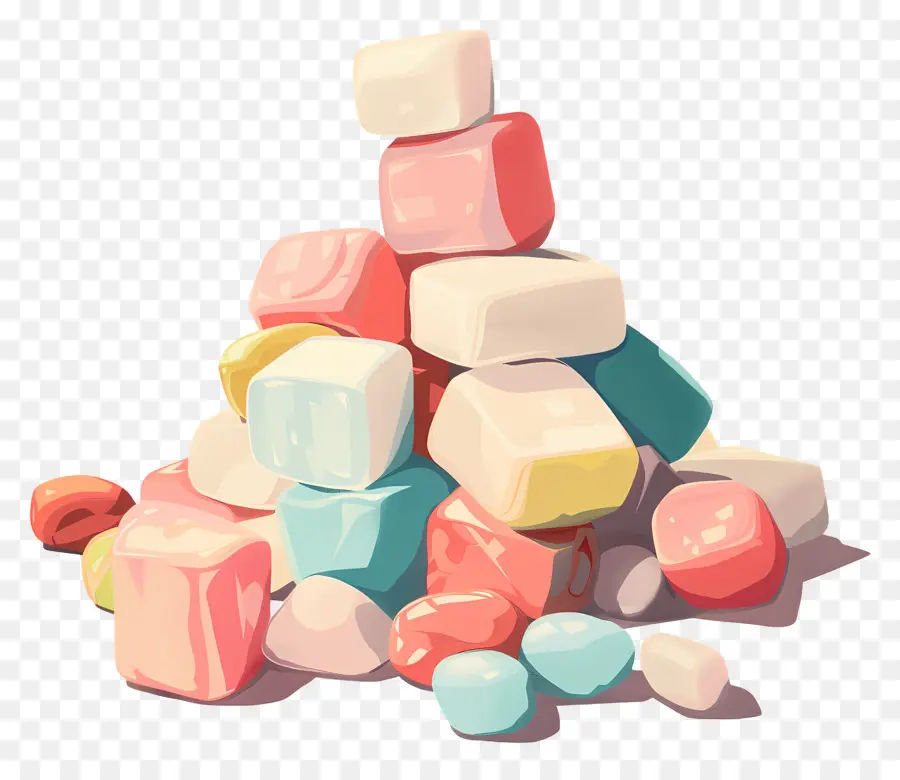 Açúcar，Marshmallows Coloridos PNG