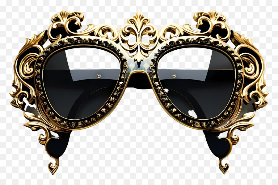 Design De óculos De Sol，óculos De Sol De Ouro PNG