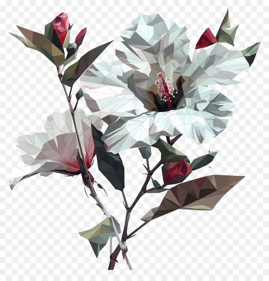 Arte De Flores Digital，Flor De Hibisco PNG